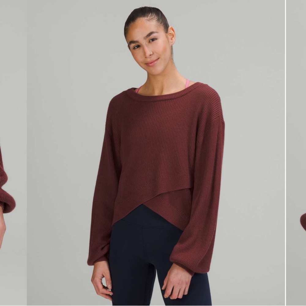 Lululemon Reversible Crossover Sweater in Smoky Red